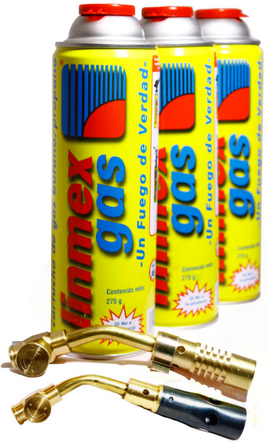 Kit G6 soplete de latón y fierro con 3 cartuchos de rosca 275g