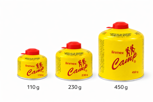 Cartucho de gas para camping 450g, 230g y 110gr